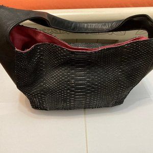 black genuine leather handbag sample sale